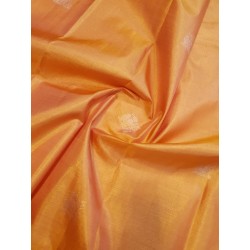 2G Pure Kanjivaram Silk Saree Orange with Royal Blue Elephant Butta & Elephant Zari Border | Prahla Silks