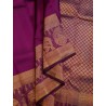 2G Pure Kanjivaram Silk Saree Magenta with Gold Zari Pallakku Border & Rich Zari Pallu | Prahla Silks