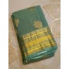 2G Pure Kanjivaram Silk Saree Teal Green with Gold Zari Butta & Rich Pallu | Prahla Silks