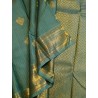 2G Pure Kanjivaram Silk Saree Teal Green with Gold Zari Butta & Rich Pallu | Prahla Silks