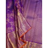 2G Pure Kanjivaram Silk Saree Royal Purple with Gold Zari Annam Butta & Traditional Horse Border | Prahla Silks