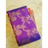 2G Pure Kanjivaram Silk Saree Royal Purple with Gold Zari Annam Butta & Traditional Horse Border | Prahla Silks