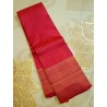 2G Pure Kanjivaram Silk Saree Red & Pink with Gold Zari Peacock Border | Prahla Silks