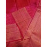 2G Pure Kanjivaram Silk Saree Red & Pink with Gold Zari Peacock Border | Prahla Silks