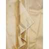 2G Pure Kanjivaram Silk Saree Ivory Off White with Gold Zari Elephant Border & Peacock Butta | Prahla Silks