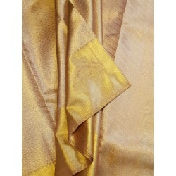 2G Pure Kanjivaram Silk Saree Ivory Off White with Rich Gold Zari Border | Prahla Silks