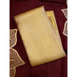 2G Pure Kanjivaram Silk Saree Ivory Off White with Rich Gold Zari Border | Prahla Silks