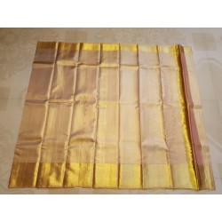 2G Pure Kanjivaram Silk Saree Ivory Off White with Rich Gold Zari Border | Prahla Silks