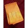 2G Pure Kanjivaram Silk Saree Orange with Gold Zari Border | Prahla Silks