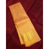 2G Pure Kanjivaram Silk Saree Orange with Gold Zari Border | Prahla Silks