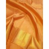 2G Pure Kanjivaram Silk Saree Orange with Gold Zari Border | Prahla Silks