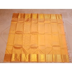 2G Pure Kanjivaram Silk Saree Orange with Gold Zari Border | Prahla Silks