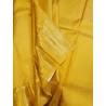 2G Pure Kanjivaram Silk Saree Yellow with Gold Zari Peacock Border & Peacock Butta | Prahla Silks