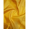 2G Pure Kanjivaram Silk Saree Yellow with Gold Zari Peacock Border & Peacock Butta | Prahla Silks
