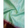 2G Pure Kanjivaram Silk Saree Pastel Aqua Green with Maroon Temple Border & Gold Zari | Prahla Silks