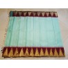 2G Pure Kanjivaram Silk Saree Pastel Aqua Green with Maroon Temple Border & Gold Zari | Prahla Silks
