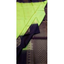 Pure Kanchi Soft Silk Sarees Green and blue