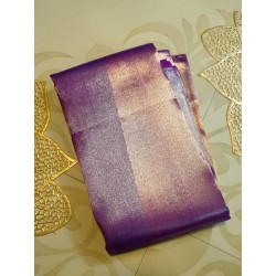 2G Pure Kanjivaram Silk Saree Royal Purple with Gold Tissue Pallu | Bridal Wear | Prahla Silks