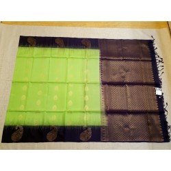 Pure Kanchi Soft Silk Sarees Green and blue