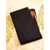 2G Pure Kanjivaram Silk Saree Black with Chilli Red Contrast & Gold Zari Temple Border | Prahla Silks