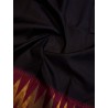 2G Pure Kanjivaram Silk Saree Black with Chilli Red Contrast & Gold Zari Temple Border | Prahla Silks