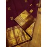 2G Pure Kanjivaram Silk Saree Maroon with Gold Zari Horse Butta & Rich Traditional Border | Prahla Silks