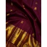 2G Pure Kanjivaram Silk Saree Maroon with Gold Zari Horse Butta & Rich Traditional Border | Prahla Silks