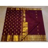 2G Pure Kanjivaram Silk Saree Maroon with Gold Zari Horse Butta & Rich Traditional Border | Prahla Silks
