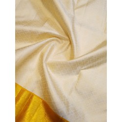 2G Pure Kanjivaram Silk Saree Off White with Rich Gold Zari Border | Bridal Muhurtham Collection | Prahla Silks