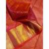 2G Pure Kanjivaram Silk Saree Orange with Pink Contrast & Rich Gold Zari Floral Brocade | Traditional Wedding Saree | Prahla Sil