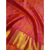 2G Pure Kanjivaram Silk Saree Orange with Pink Contrast & Rich Gold Zari Floral Brocade | Traditional Wedding Saree | Prahla Sil