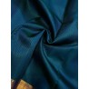 2G Pure Kanjivaram Silk Saree Teal Blue with Rich Gold Zari Border & Micro Butta Design | Prahla Silks