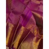2G Pure Kanjivaram Silk Saree Magenta with Gold Zari & Peacock Border | Bridal Silk Saree | Prahla Silks