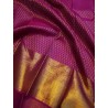 2G Pure Kanjivaram Silk Saree Magenta with Gold Zari & Peacock Border | Bridal Silk Saree | Prahla Silks