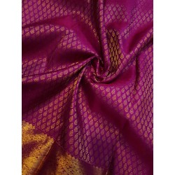 2G Pure Kanjivaram Silk Saree Magenta with Gold Zari & Peacock Border | Bridal Silk Saree | Prahla Silks