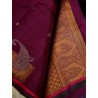 2G Pure Kanjivaram Silk Saree Deep Wine Maroon with Gold Zari Buttas & Paisley Pallu | Prahla Silks