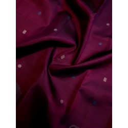 2G Pure Kanjivaram Silk Saree Deep Wine Maroon with Gold Zari Buttas & Paisley Pallu | Prahla Silks