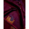 2G Pure Kanjivaram Silk Saree Deep Wine Maroon with Gold Zari Buttas & Paisley Pallu | Prahla Silks