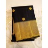 2G Pure Kanjivaram Silk Saree Black with Gold Zari Border & Gold Butta | Rich Traditional Silk Saree | Prahla Silks