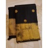 2G Pure Kanjivaram Silk Saree Black with Gold Zari Border & Gold Butta | Rich Traditional Silk Saree | Prahla Silks