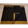 2G Pure Kanjivaram Silk Saree Black with Gold Zari Border & Gold Butta | Rich Traditional Silk Saree | Prahla Silks