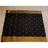 2G Pure Kanjivaram Silk Saree Black with Gold Zari Border & Gold Butta | Rich Traditional Silk Saree | Prahla Silks
