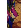 2G Pure Kanjivaram Silk Saree Gold Tissue with Multicolour Stripes & Pink Border | Prahla Silks