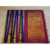 2G Pure Kanjivaram Silk Saree Gold Tissue with Multicolour Stripes & Pink Border | Prahla Silks