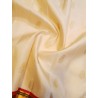 2G Pure Kanjivaram Silk Saree Off White with Red Contrast Border & Gold Elephant Butta | Prahla Silks