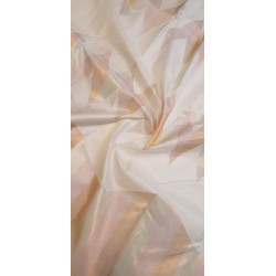 2G Pure Kanjivaram Silk Saree Off White with Rose Pink Zari Border & Geometric Temple Design | Prahla Silks