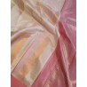 2G Pure Kanjivaram Silk Saree Off White with Rose Pink Zari Border & Geometric Temple Design | Prahla Silks