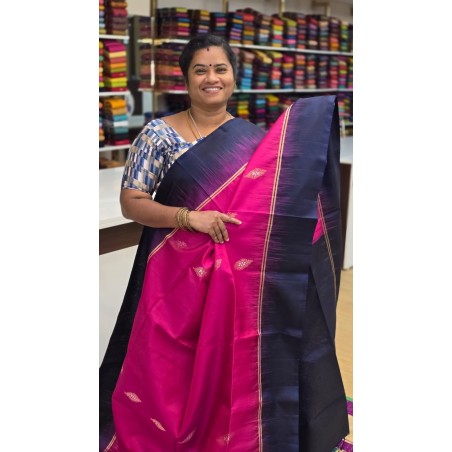 Pure Kanchi Soft Silk Sarees Pink and Blue