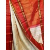 2G Pure Kanjivaram Silk Saree Off White with Red Contrast Border & Gold Elephant Butta | Prahla Silks