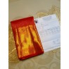 3G Pure Kanjivaram Silk Saree Vermilion Red with Gold Zari Brocade & Rich Pallu | Prahla Silks
